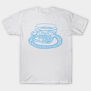 Intricate Tea Cup (Sky Blue) T-Shirt